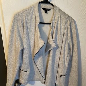 Banana Republic sweater asymmetrical zip blazer